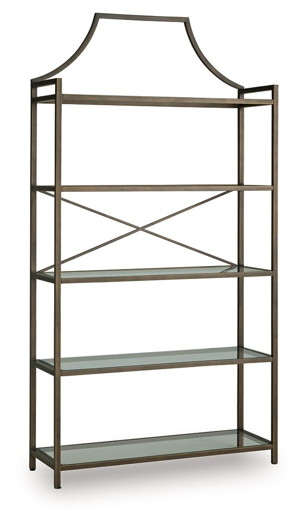 Bernonly - Antique Bronze Finish - Bookcase - Hornell Furniture Outlet