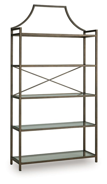Bernonly - Antique Bronze Finish - Bookcase - Hornell Furniture Outlet
