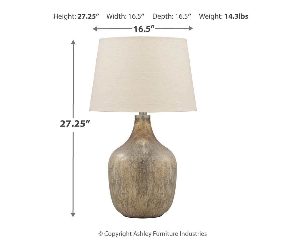 Mari - Gray / Gold Finish - Glass Table Lamp - Hornell Furniture Outlet