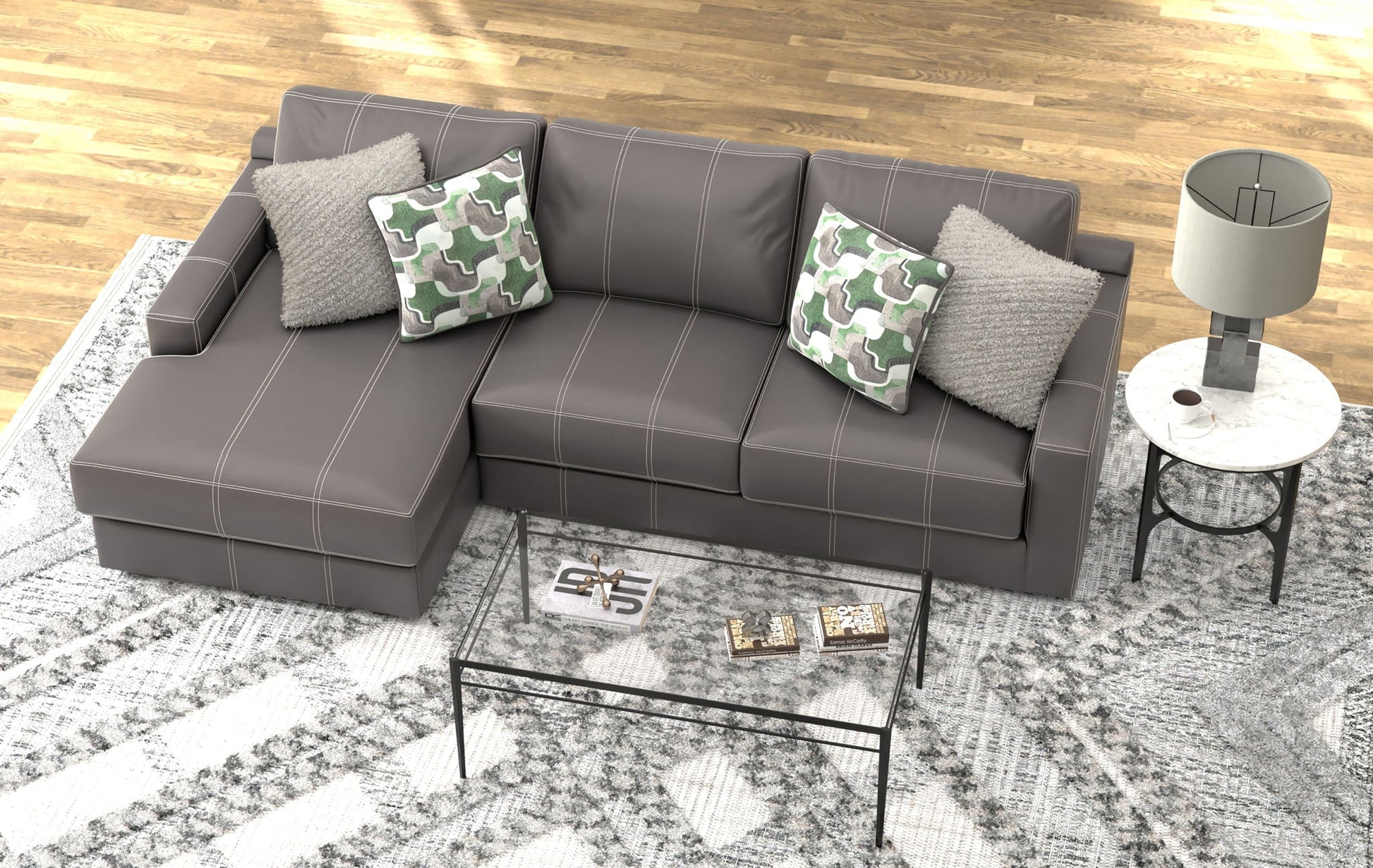 Minori - Italian Leather Sectional - Hornell Furniture Outlet