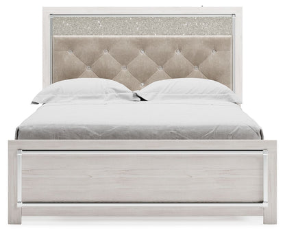 Altyra - White - Queen Panel Bed With Roll Slats - Hornell Furniture Outlet