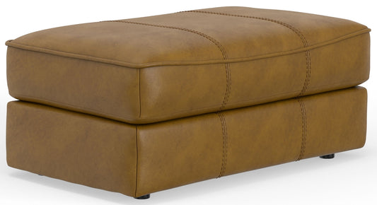 Corvara - Top Grain Italian Leather Match Ottoman - Caramel - Hornell Furniture Outlet