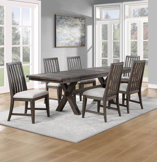 Riverdale - 7 Piece Dining Set (Black Dining Table, 6 Side Chairs) - Black - Hornell Furniture Outlet