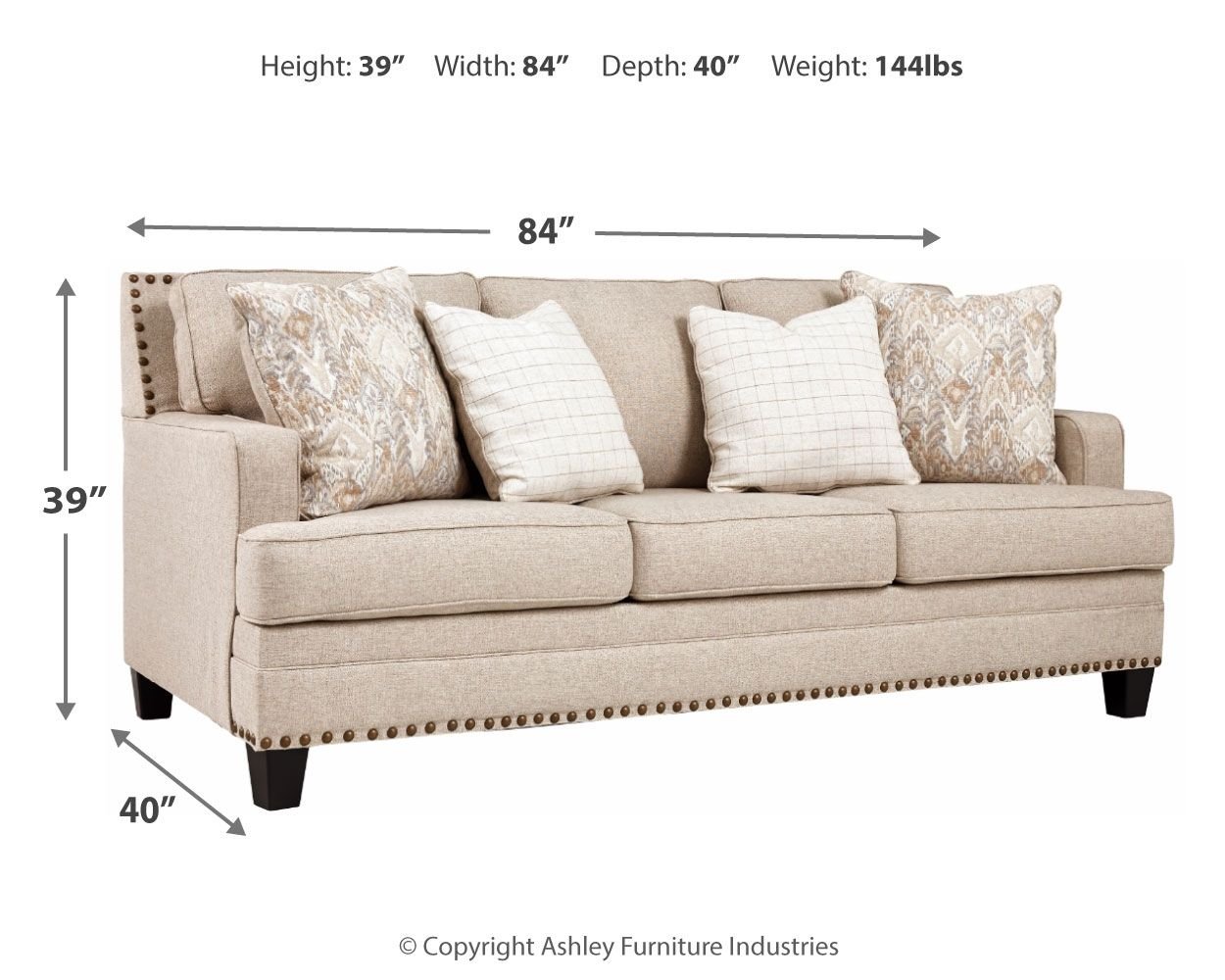 Claredon - Linen - Sofa - Hornell Furniture Outlet