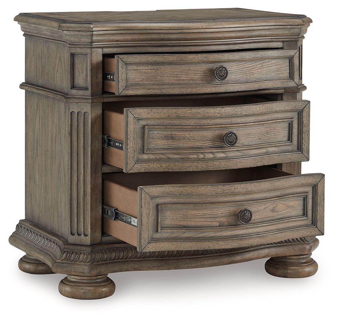 Ardenfield - Light Brown - Three Drawer Night Stand - Hornell Furniture Outlet