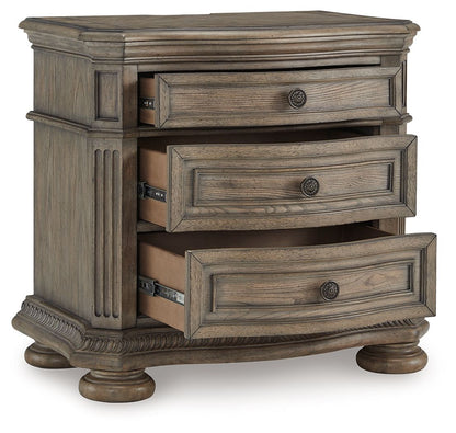 Ardenfield - Light Brown - Three Drawer Night Stand - Hornell Furniture Outlet