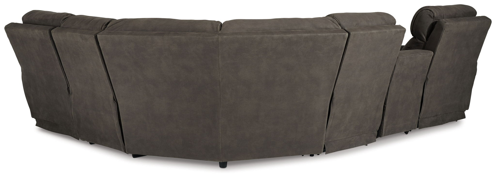 Hoopster - Gunmetal - Zero Wall Power Recliner with Console 6 Pc Sectional - Hornell Furniture Outlet