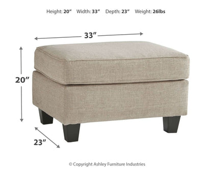 Abney - Driftwood - Ottoman - Hornell Furniture Outlet