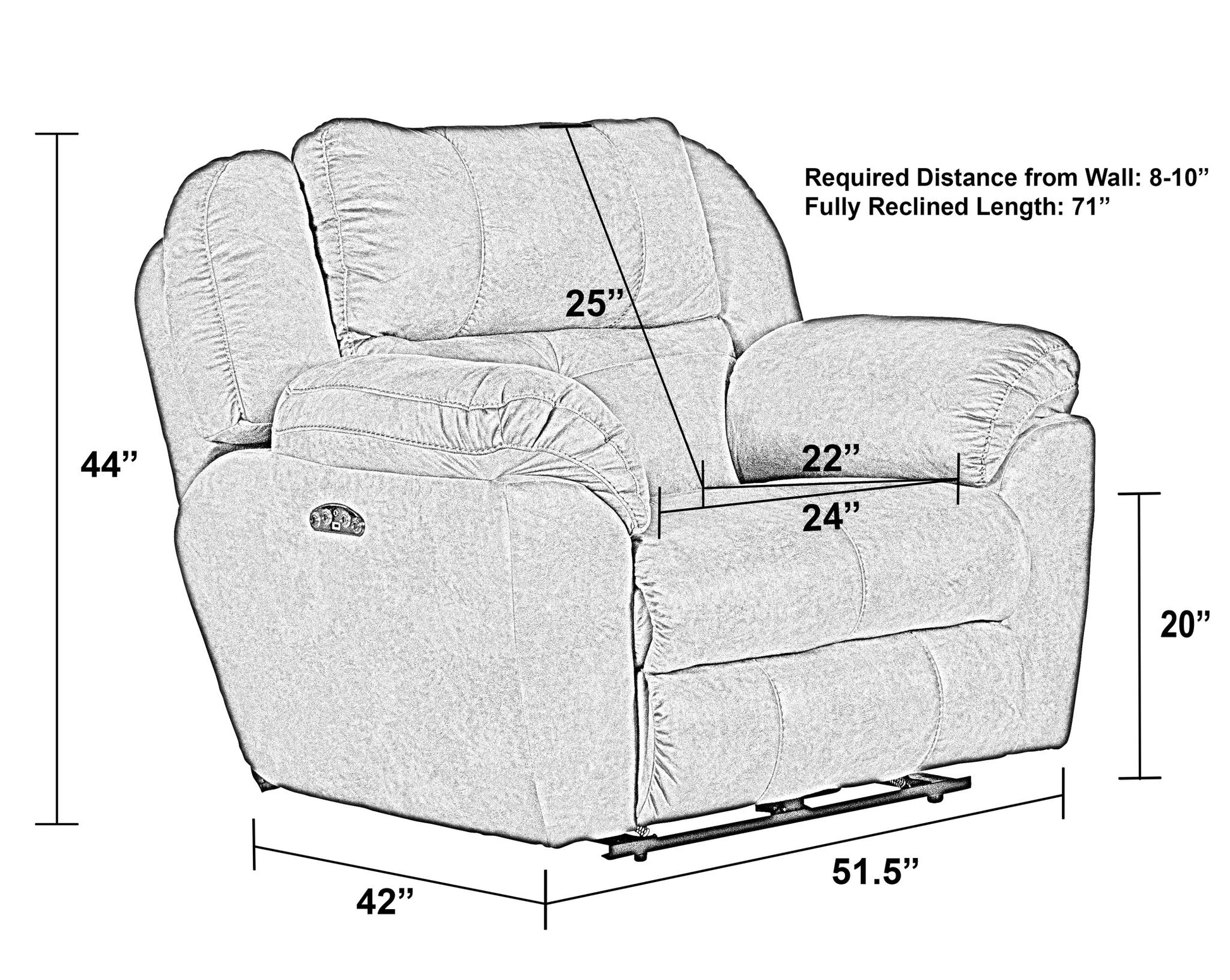 Ferrington - Power Lay Flat Recliner with Power Adjustable Headrest - Hornell Furniture Outlet