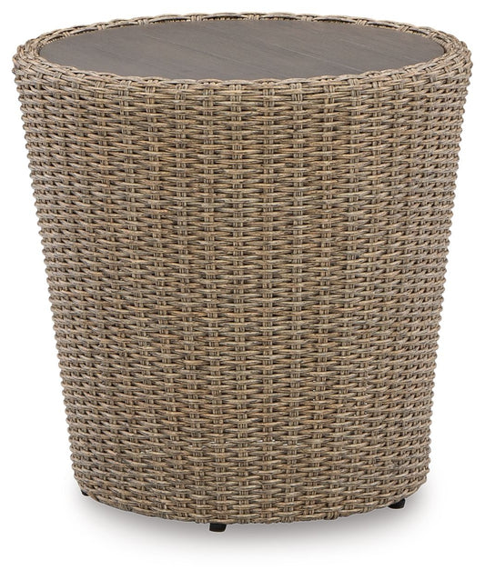 Danson - Beige - Round End Table - Hornell Furniture Outlet