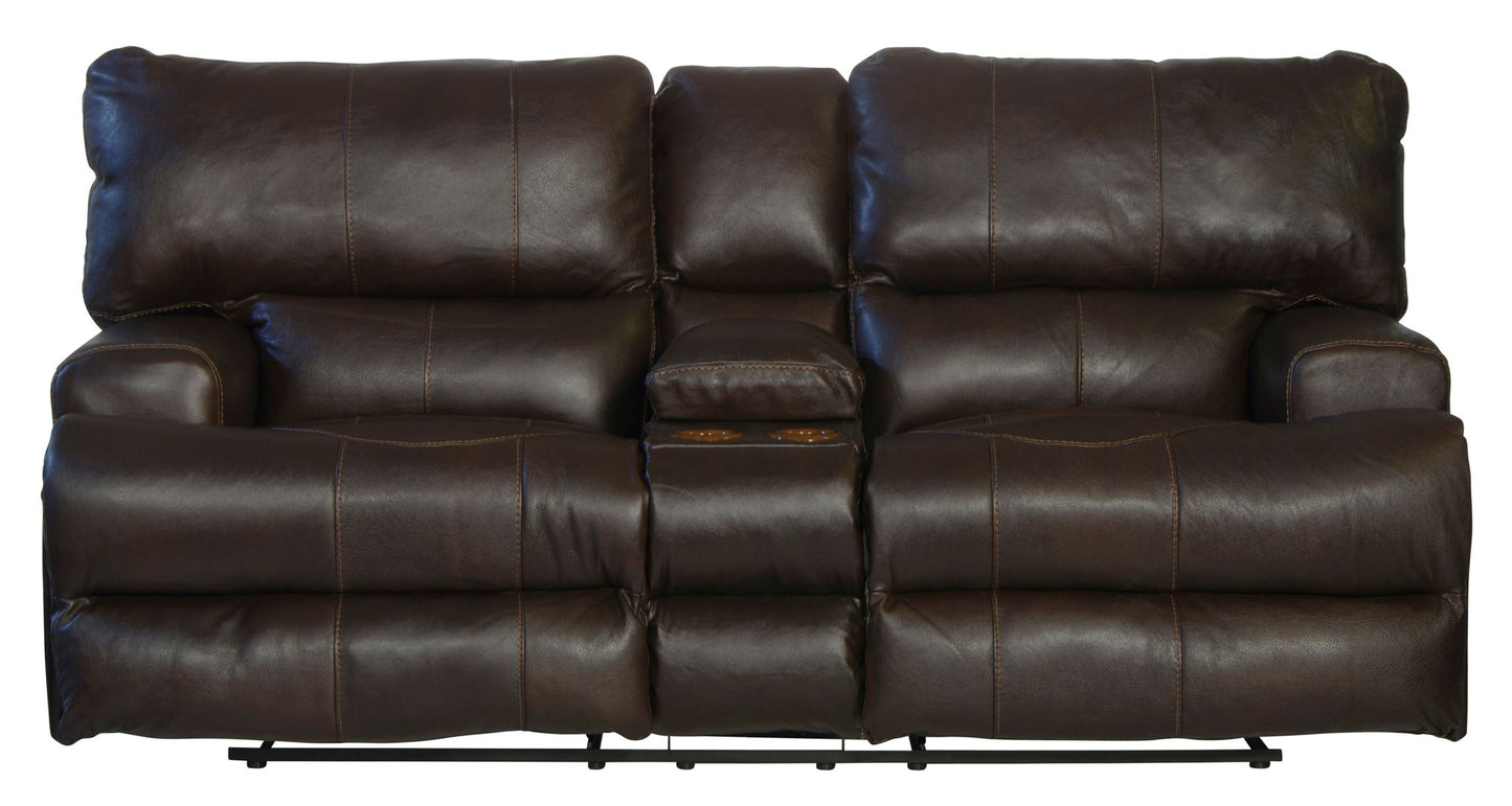 Wembley - Power Headrest With Lumbar Lay Flat Reclining Console Loveseat - Hornell Furniture Outlet