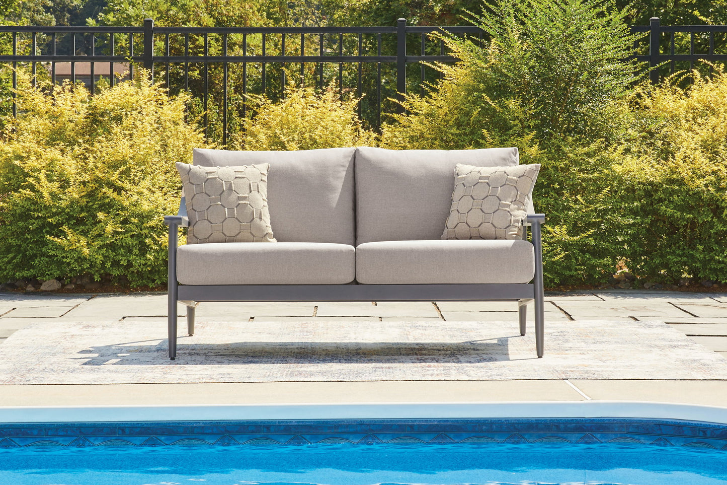 Ocean Beach - Loveseat With Cushion - Gray - Hornell Furniture Outlet