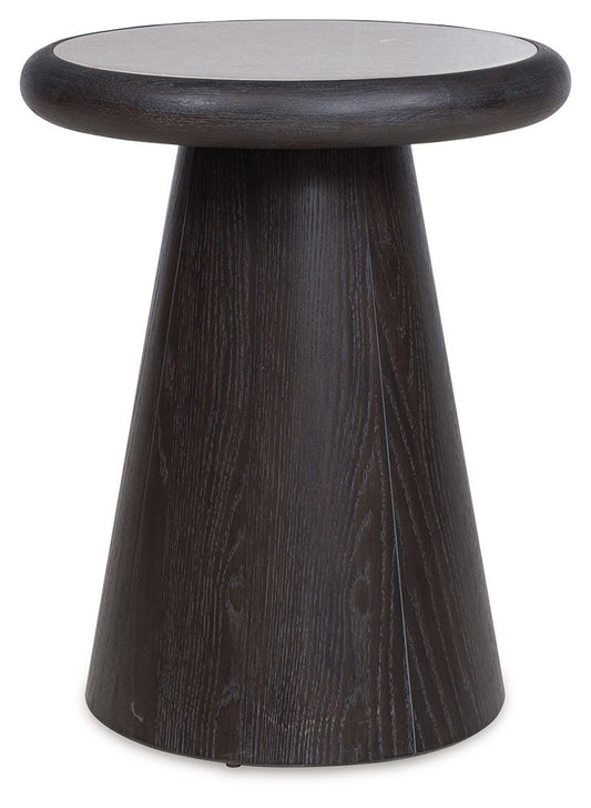 Bracken - French Black - Round End Table - Hornell Furniture Outlet
