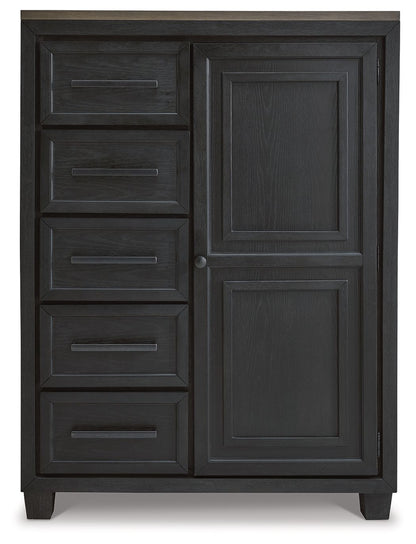 Foyland - Black / Brown - Door Chest - Hornell Furniture Outlet