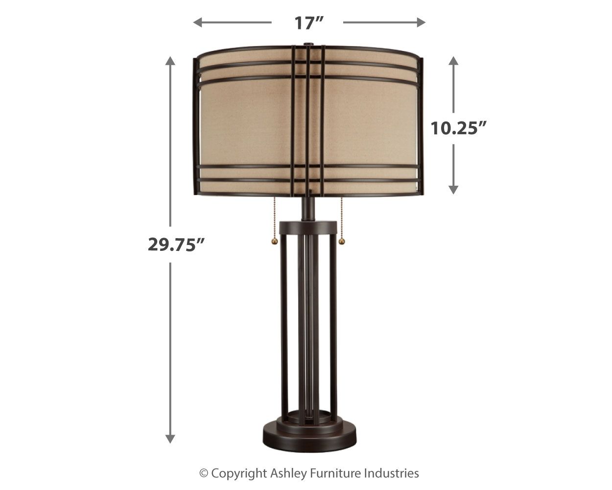 Hanswell - Metal Table Lamp - Dark Brown - Hornell Furniture Outlet