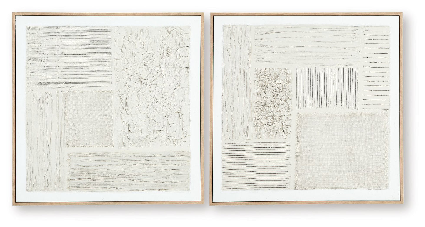 Andorfield - Wall Art Set (Set of 2) - Beige / Black / White - Hornell Furniture Outlet
