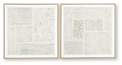 Andorfield - Wall Art Set (Set of 2) - Beige / Black / White - Hornell Furniture Outlet
