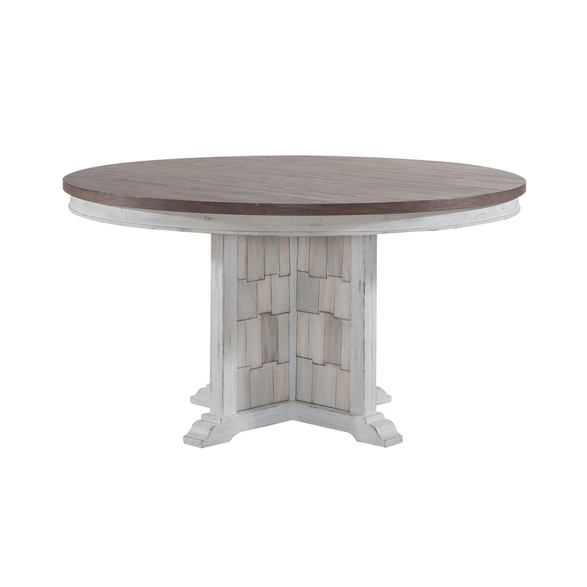 River Place - Pedestal Table - White - Hornell Furniture Outlet