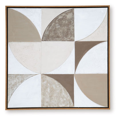 Harelman - Tan / Taupe / White - Wall Art - Hornell Furniture Outlet