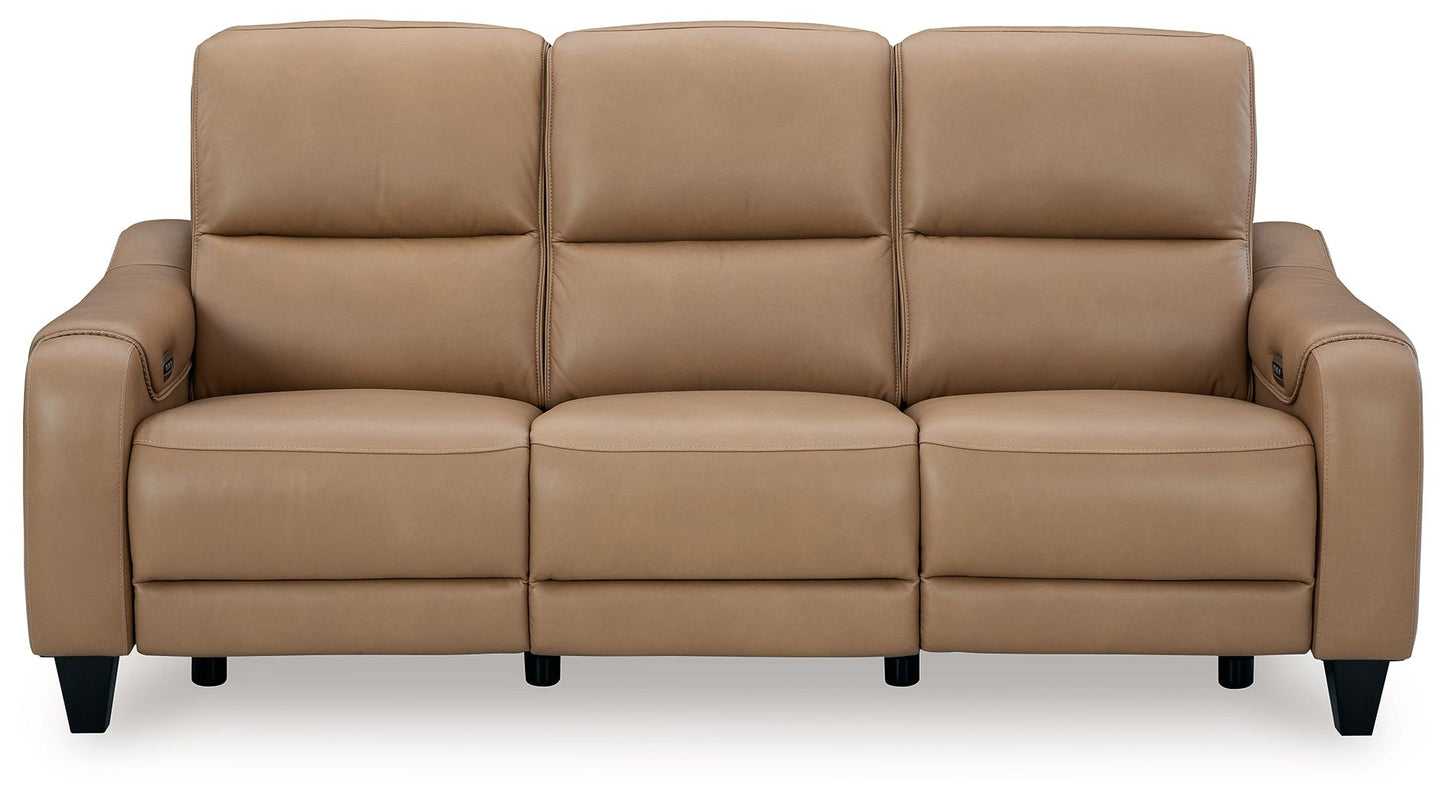 Mosswell - Power Reclining Sofa With Adj Headrest - Toffee - Hornell Furniture Outlet