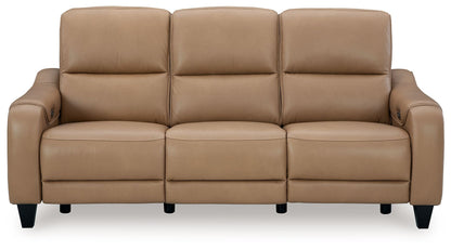 Mosswell - Power Reclining Sofa With Adj Headrest - Toffee - Hornell Furniture Outlet