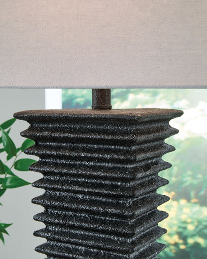 Golzar - Poly Table Lamp - Black - Hornell Furniture Outlet