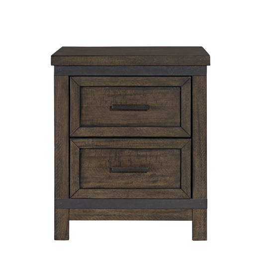 Thornwood Hills - 2 Drawer Nightstand - Dark Brown - Hornell Furniture Outlet