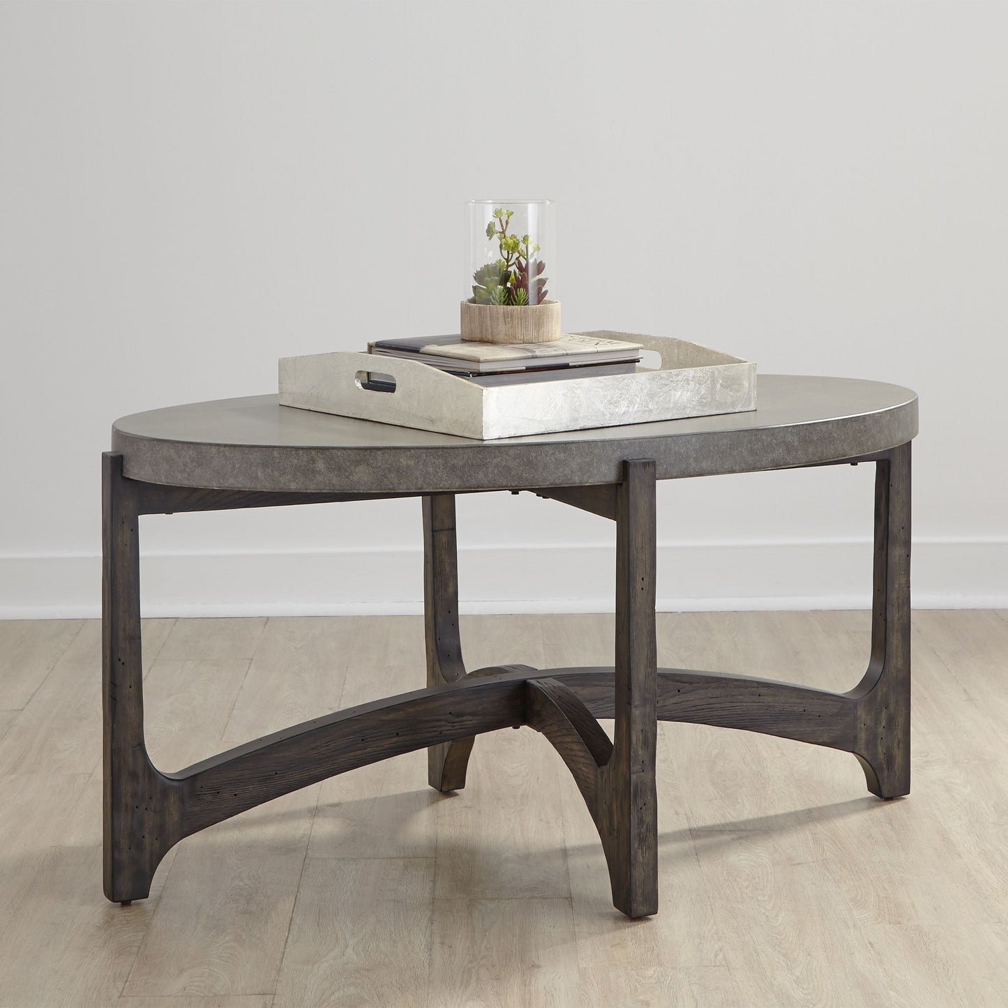 Cascade - Oval Cocktail Table - Dark Brown - Hornell Furniture Outlet