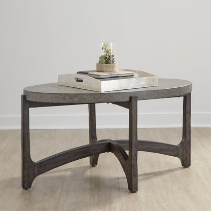 Cascade - Oval Cocktail Table - Dark Brown - Hornell Furniture Outlet