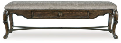 Maylee - Dark Brown - Upholstered Storage Bench - Hornell Furniture Outlet