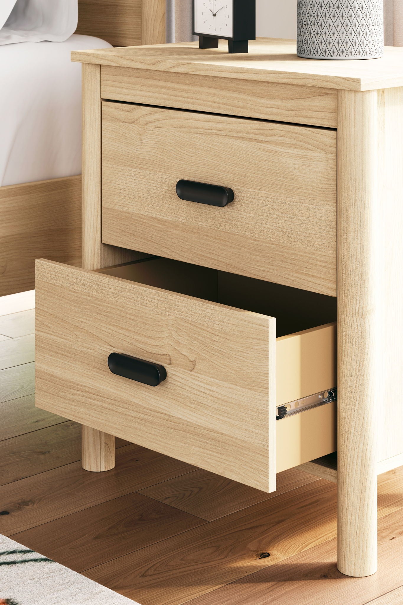 Cabinella - Tan - Two Drawer Night Stand - Hornell Furniture Outlet