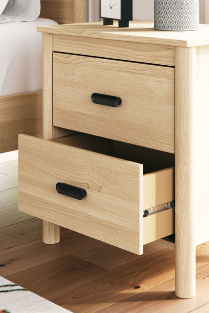 Cabinella - Tan - Two Drawer Night Stand - Hornell Furniture Outlet