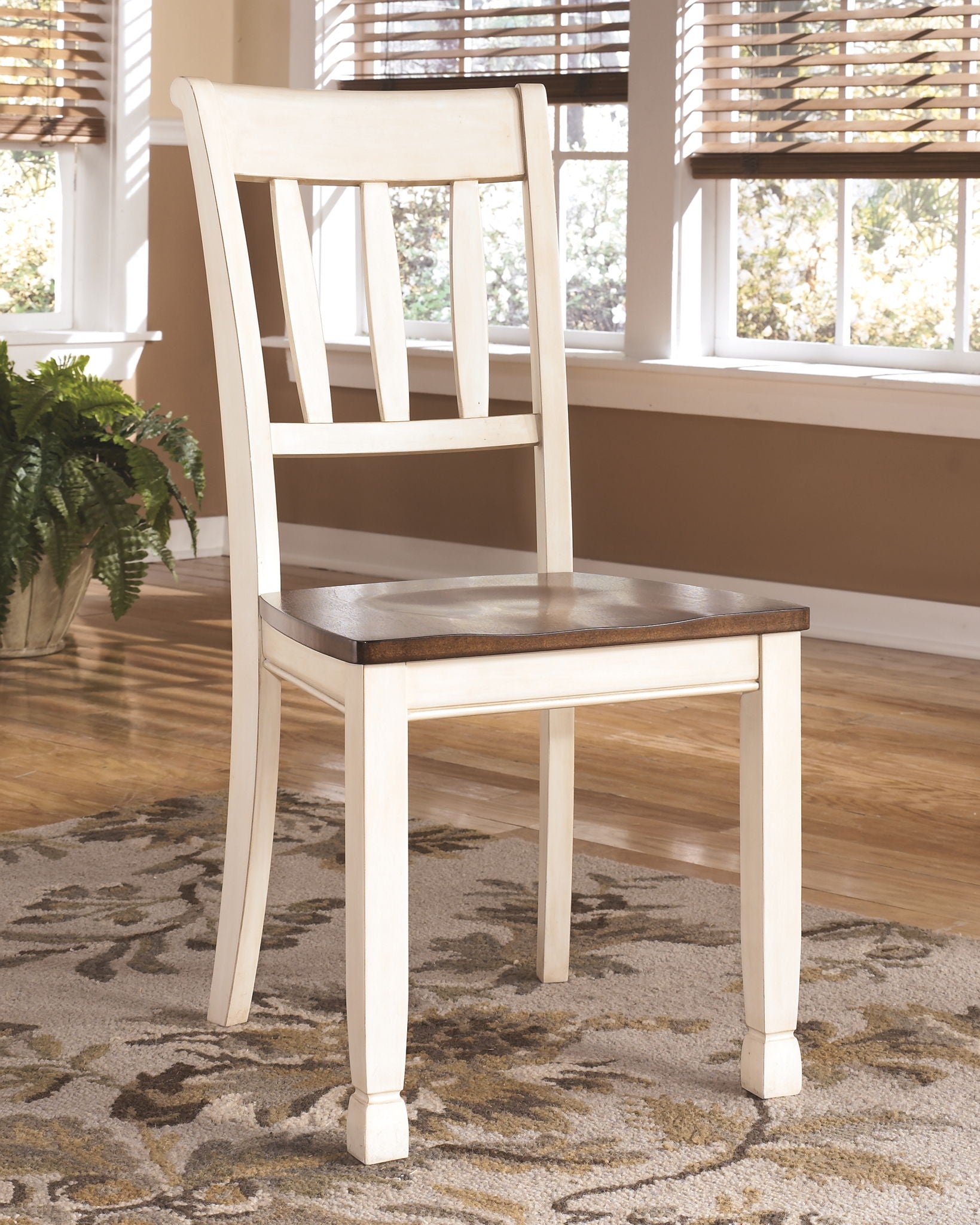 Whitesburg - Brown / Cottage White - Dining Room Side Chair (Set of 2) - Hornell Furniture Outlet