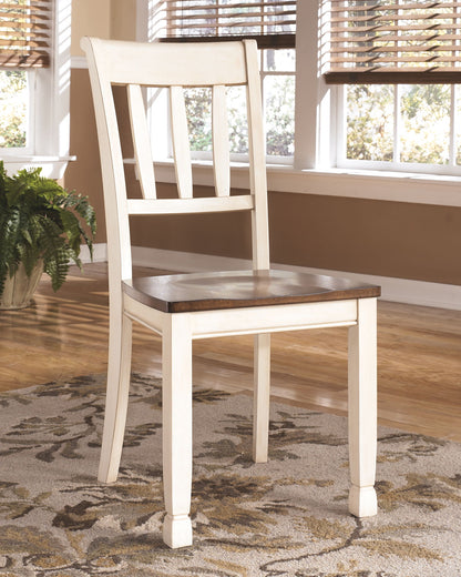 Whitesburg - Brown / Cottage White - Dining Room Side Chair (Set of 2) - Hornell Furniture Outlet