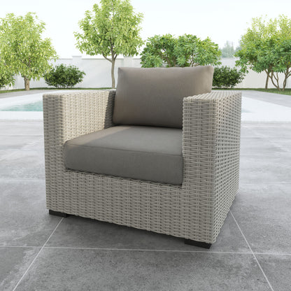Blakley - Outdoor Lounge Chair (Set of 2) With Half - Round Wicker - Gray - Hornell Furniture Outlet