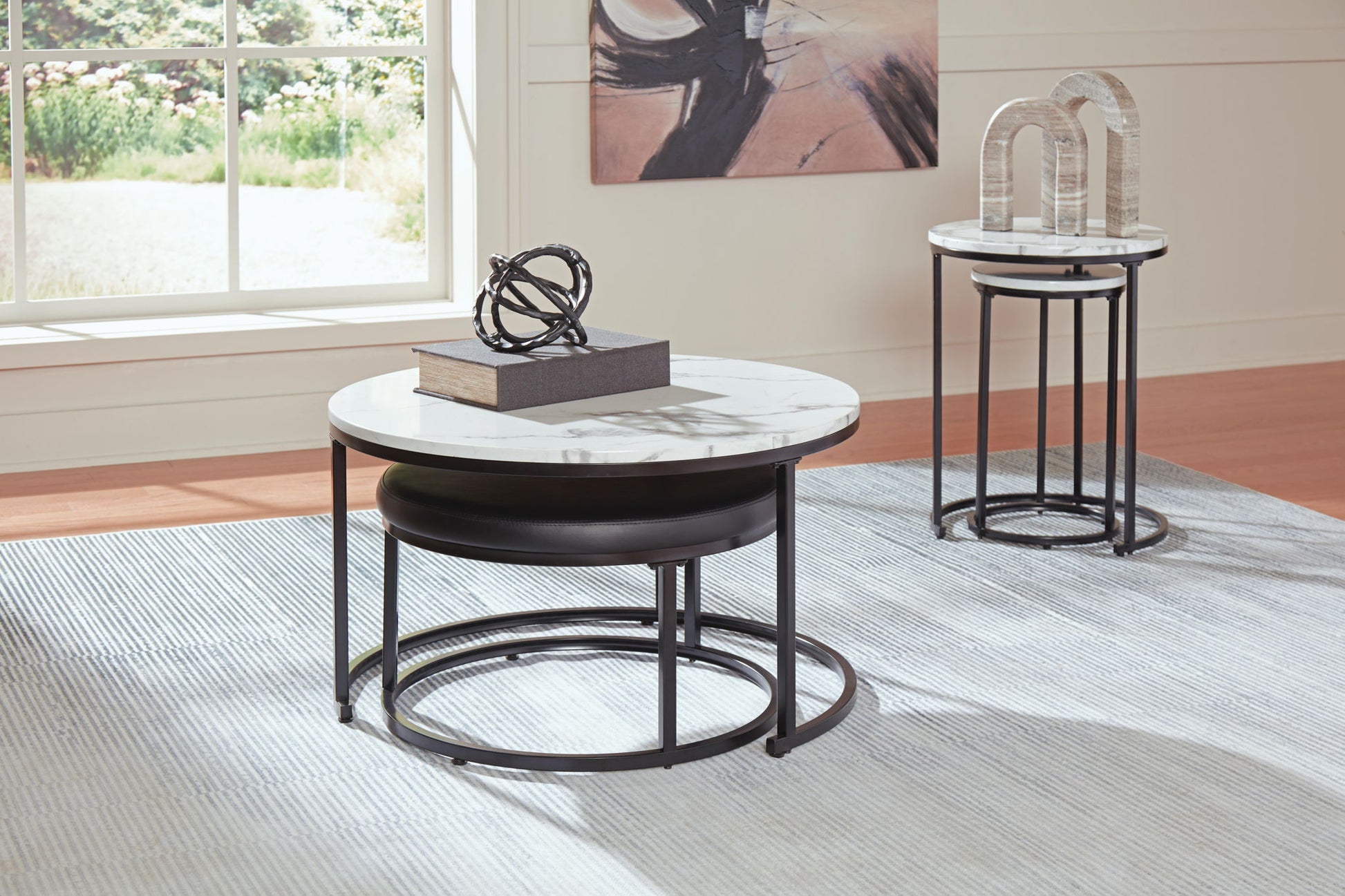 Jusmour - Occasional Nesting Table (Set of 4) - Black / White - Hornell Furniture Outlet