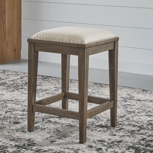 Americana Farmhouse - Upholstered Console Stool - Light Brown - Hornell Furniture Outlet