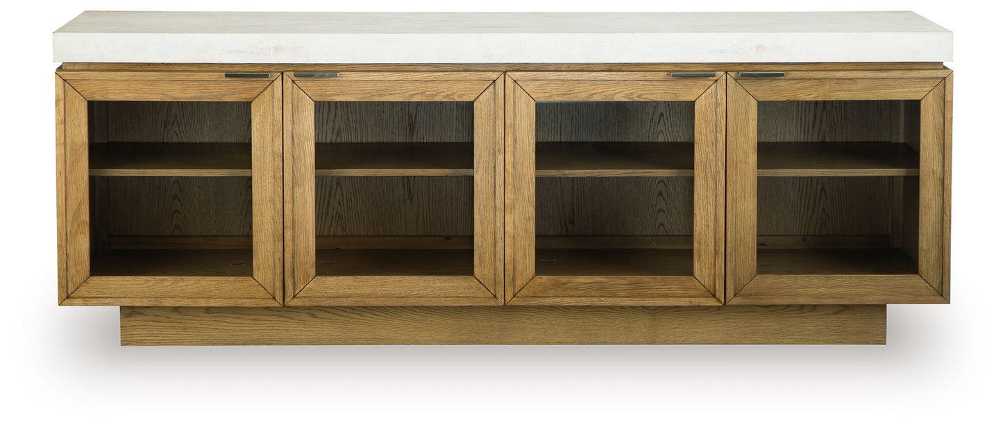 Adanworth - Accent Cabinet - Light Brown / Gray - Hornell Furniture Outlet