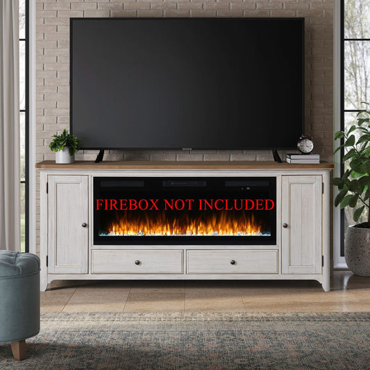 Fireplace TV Consoles - 80" Fireplace TV Console FTS - Brown - Hornell Furniture Outlet