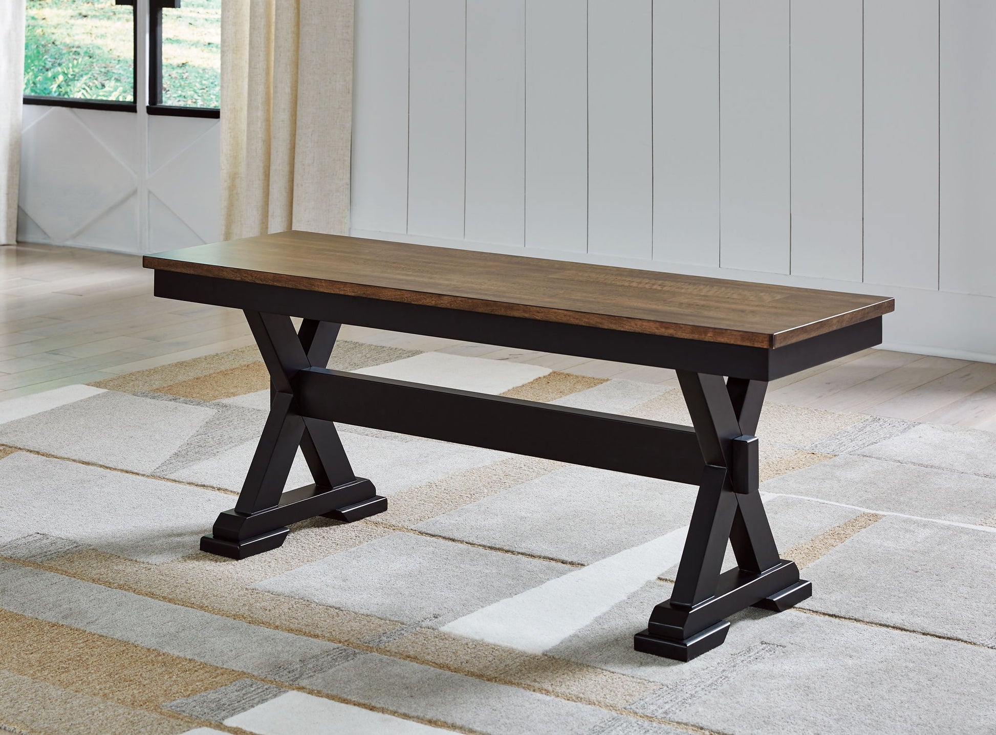 Wildenauer - Brown / Black - Large Dining Room Bench - Hornell Furniture Outlet
