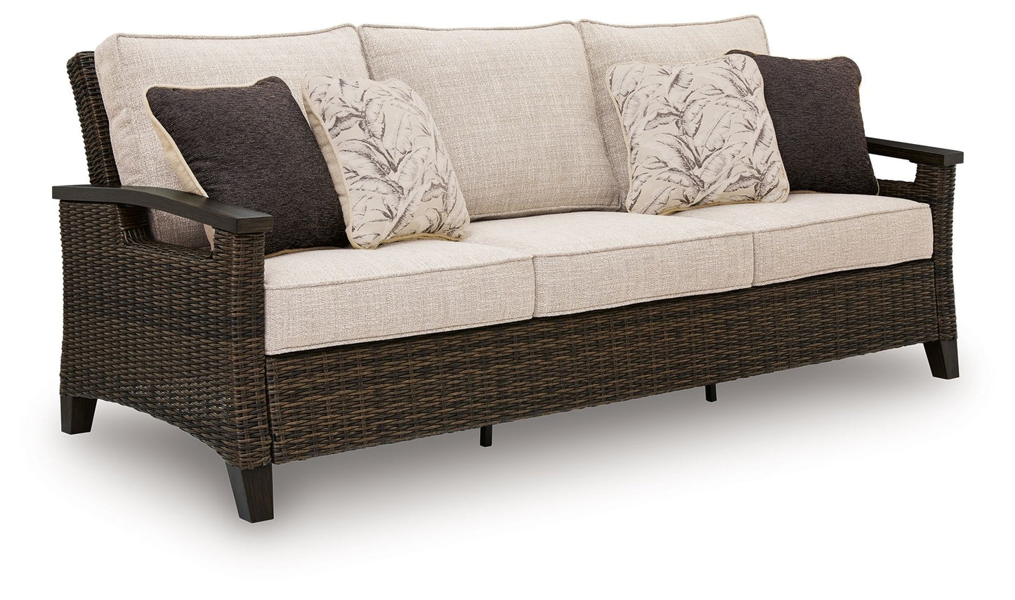 Monterey Point - Sofa With Cushion - Dark Brown - Hornell Furniture Outlet