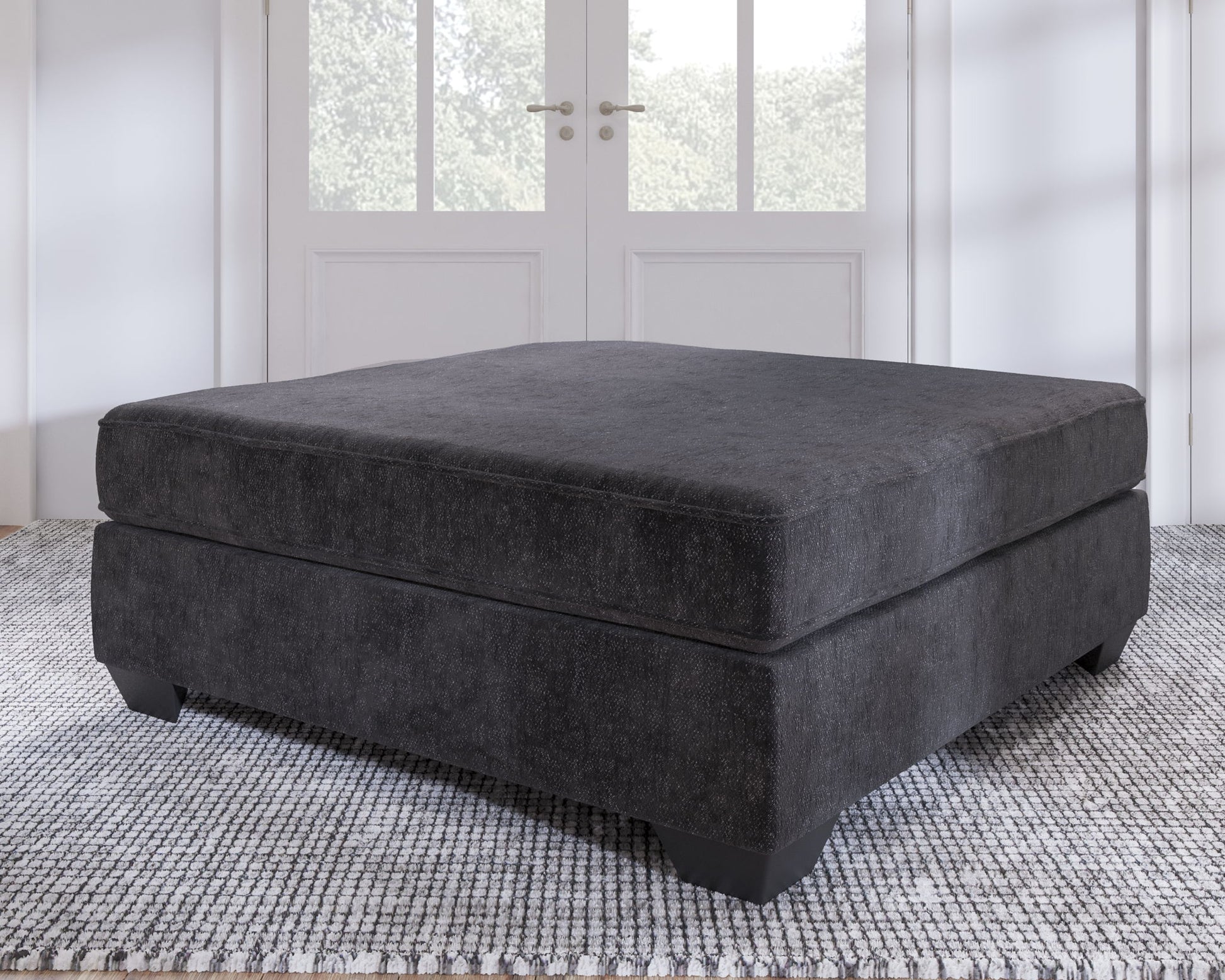 Lavernett - Charcoal - Oversized Accent Ottoman - Hornell Furniture Outlet
