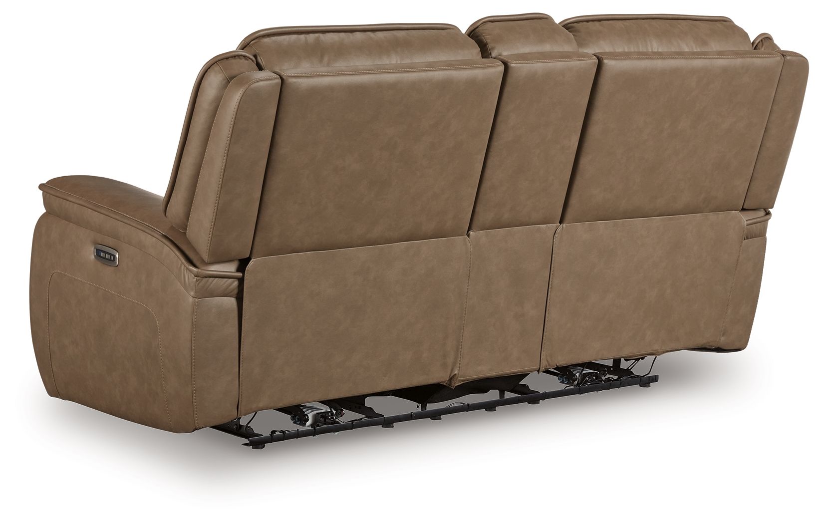 Glencroft - Power Reclining Loveseat With Console / Adjustable Headrest - Sahara - Hornell Furniture Outlet