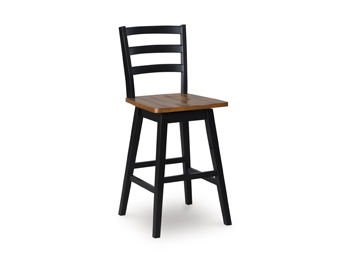 Wildenauer - Brown / Black - Tall Swivel Barstool (Set of 2) - Hornell Furniture Outlet