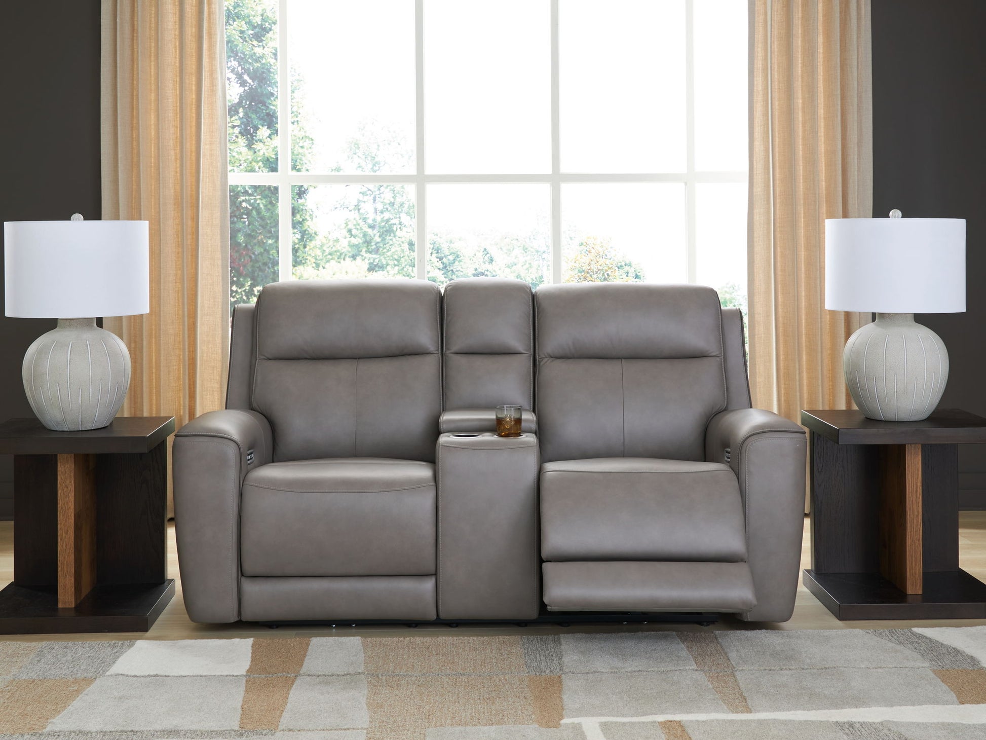 5Z - Comfort - Relaxation - Power Reclining Loveseat with Console / Adj Headrest - Hornell Furniture Outlet