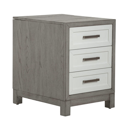 Palmetto Heights - 3 Drawer Chair Side Table - White - Hornell Furniture Outlet