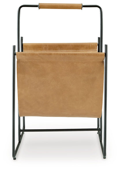 Faronworth - Brown / Black - Magazine Rack - Hornell Furniture Outlet