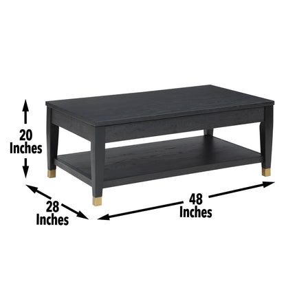 Yves - Cocktail & 2 End Table Set - Black - Hornell Furniture Outlet
