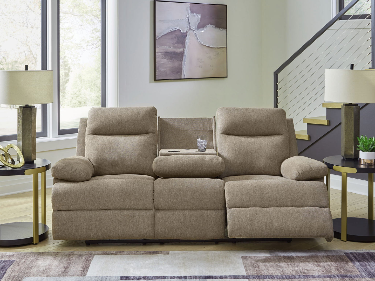 Side - Swipe - Reclining Sofa With Drop Down Table - Hornell Furniture Outlet