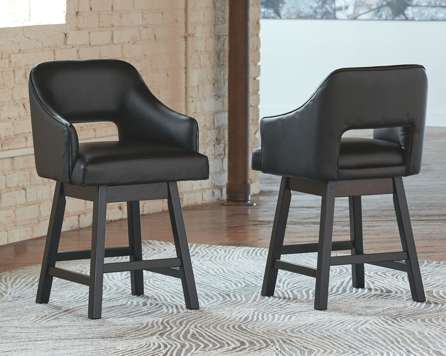 Tallenger - Upholstered Swivel Barstool (Set of 2) - Hornell Furniture Outlet
